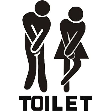 2 autocollants toilettes homme/femme, PVC translucide, amovible, 30x20 cm, pour salle de bains et WC (1/5)