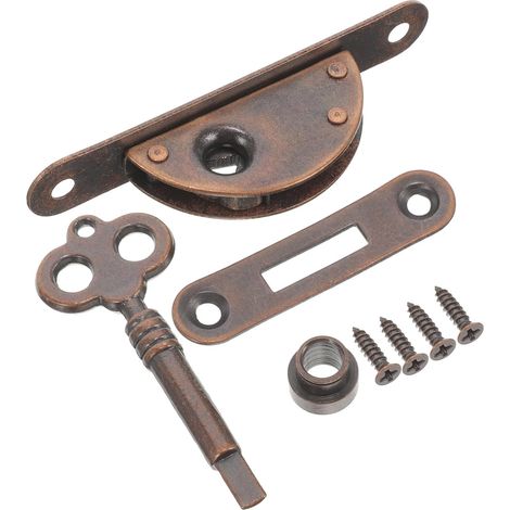 Serrure de meuble vintage semi-circulaire en fer, classique pour (1/5)