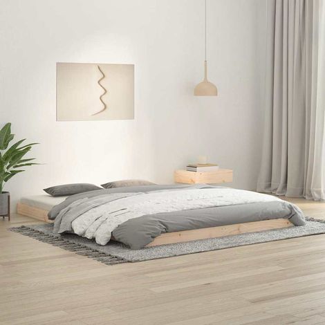 Cadre de lit sans matelas 150x200 cm bois massif de pin (1/5)