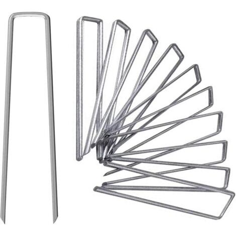 Accessoire pour tente et tonnelle Piquets d'agrafes de jardin galvanisés de 30 cm, 25 agrafes de jardin antirouille en forme de U pour tissu de pelouse sécurisé (1/5)