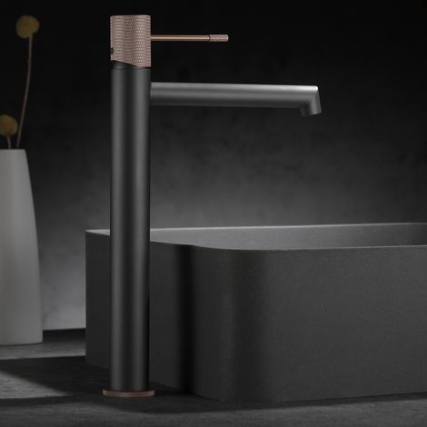 Imex -  Grifo Monomando Lavabo Caño Alto Gris Serie Line (1/2)