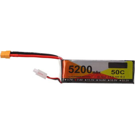Batterie Lipo 5200mAh 50C 7.4V 2S XT60 pour véhicules RC (1/5)