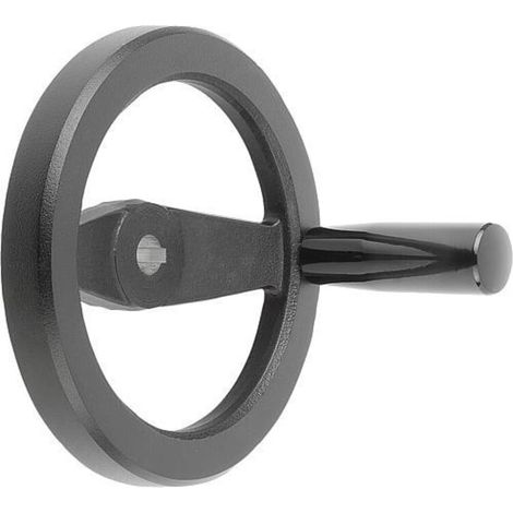 KIPP Speichenhandrad 2-Speichen Ø 200mm Aluminium schwarz pulverbeschichtet (1/3)