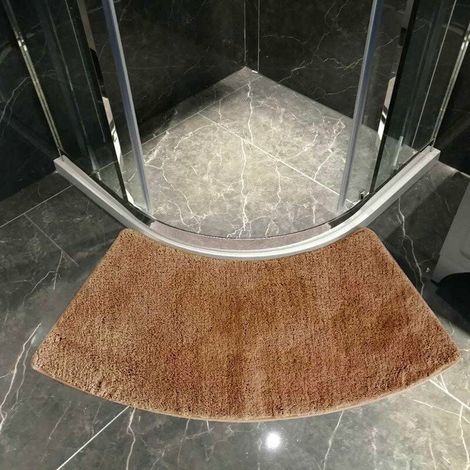 Tapis de bain antidérapant en microfibre ultra-absorbant, forme incurvée, couleur champagne, 1 pièce