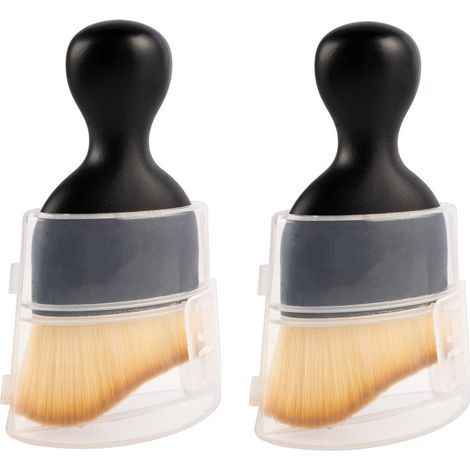 Lot de 2 brosses de nettoyage intérieur auto – pour tableau de bord, grilles d’aération et recoins – poils doux, manche ergonomique (1/4)