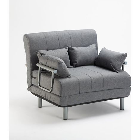 Deborah Twin 1,5-Sitzer Stoff Schlafsessel Schlafsofa klappbar - Grau