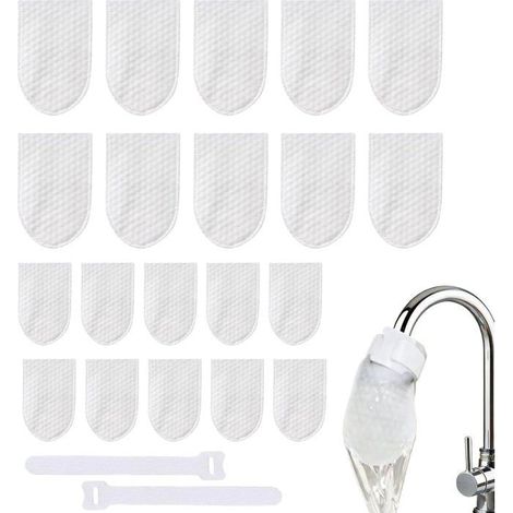 20 sacs filtrants en coton pour robinet, recharges universelles, tissu en fibre poreux pour la maison