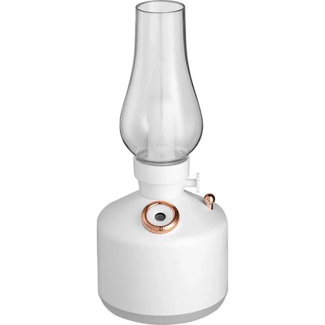 Humidificateur d'air sans fil (blanc) avec diffuseur d'arômes, huile essentielle rechargeable et lumière à 7 couleurs (1/5)
