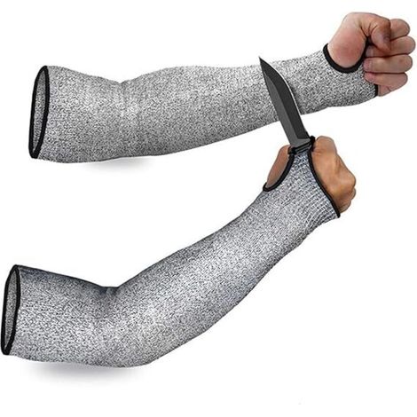 Manches de Protection Niveau 5 Résistantes aux Coupures Morsures et Abrasion pour Bras et Peau Sensible – Lot de 2 (1/4)