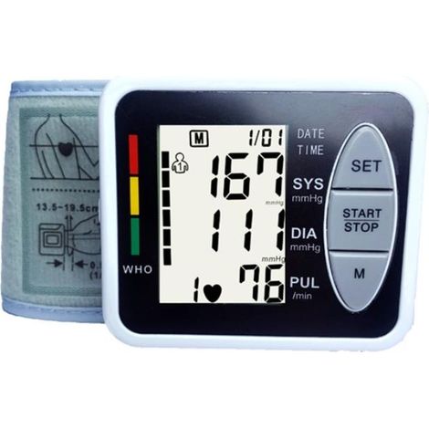 LAN Tensiomètre électronique professionnel pour bras supérieur, tensiomètre intelligent et précis, détection automatique de l'hypertension, de l'arythmie, du pouls, brassard réglable, noir (1/3)