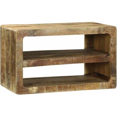 TV-Schränk mit Regal Braun 60 x 32 x 36 cm Massivholz Mango