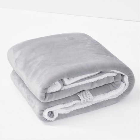 Thick and warm plush blanket, ideal for winter soft and comfortable light grey 180200 cm. (1/5)
