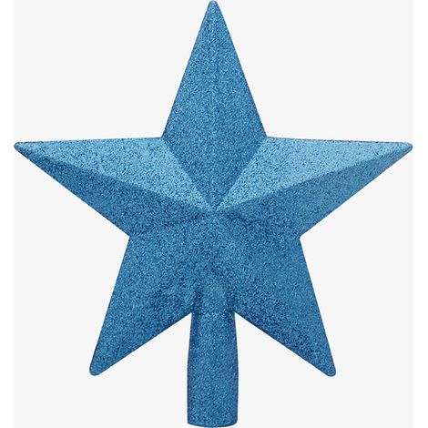 Cimier de sapin de Noël à paillettes (20 cm) - Cimier de sapin de Noël (bleu clair) (1/3)