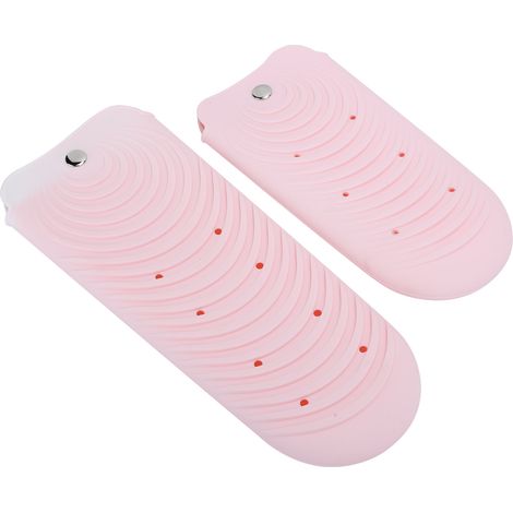 Lot de 2 pochettes en silicone résistant à la chaleur, protège-fer à lisser rose, housse de rangement pour lisseur à cheveux, couvre-plaque isolant thermique (1/5)