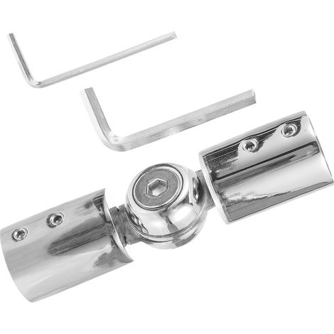 eur Coudé à Charnière Argenté en Acier Inoxydable Robuste eur de Coude de Fenêtre, Angle Réglable Flexible, pour Tringle à Rideaux D'angle (1/5)