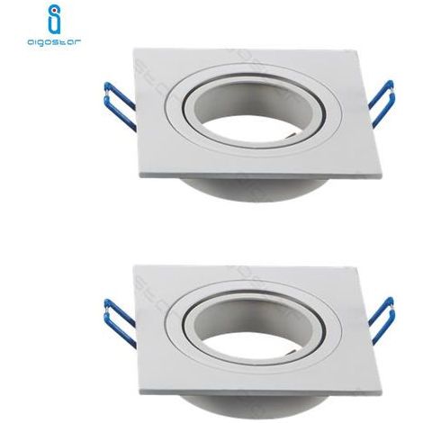 Portafaretto orientabile GU10 / MR16 da incasso 91x91mm Bianco Quadrato Aigostar (1/5)