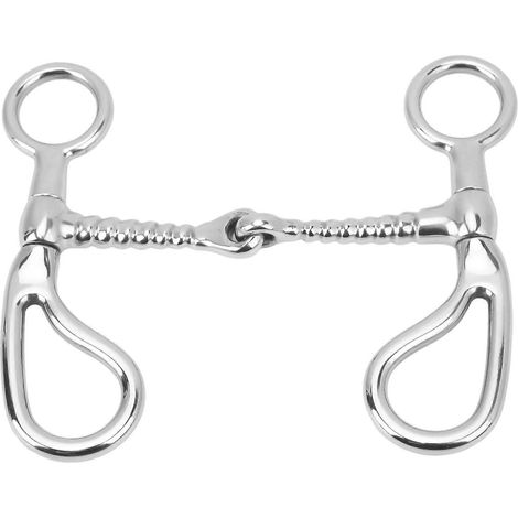 Mors de filet à anneaux libres 125mm, acier inoxydable, embouchure en O, anti-morsure, pour cheval, usage agricole et équestre. (1/5)