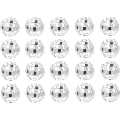 Lot de 20 boules à facettes suspendues en verre réfléchissant de 3 cm de diamètre