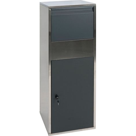Boîte à colis paquet boîte aux lettres en acier inoxydable anthracite 040001378