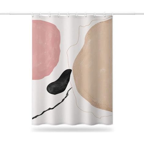 Duschvorhang - Beige - 150x180 cm - Wasserdicht - Schimmelresistent - Mehrfarbig
