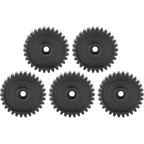 Ensemble de 5 engrenages cylindriques en acier servo industriels durables et pratiques, 24 cannelures internes, module 0,8, 30 dents. (1/5)