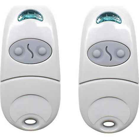Télécommande Portail Garage 433.92MHz 2PCS, Bip Universel 2 Canaux Compatible Émetteur Radiofréquence pour Porte Coulissante et Roulante, Copieuse de Signal Rapide Blanche (1/5)