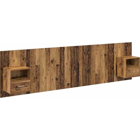 Kopfteil mit Schrank mit Schubladen 3 pcs Altholz Holzwerkstoff vidaXL