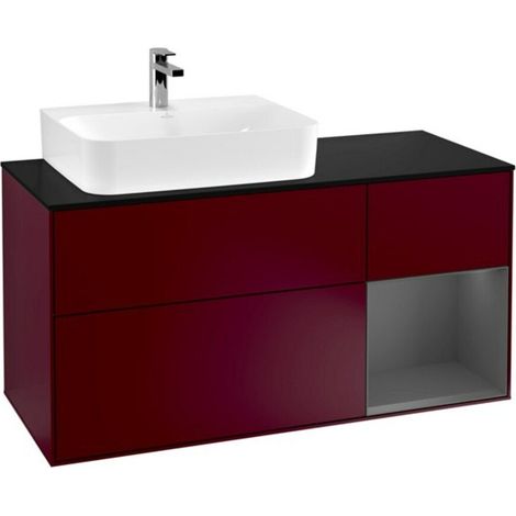 V&B Waschtischunterschrank Wandbeleuchtung Finion 120cm, Pl b m, Reg li Anthrac. m, Peo m (1/2)