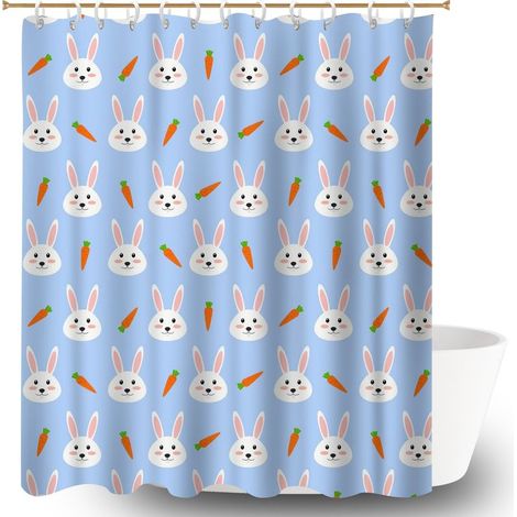 Rideau douche polyester 180x180 tissu respirant rideau imperméable pour salle de bain avec douche à l’italienne (1/5)