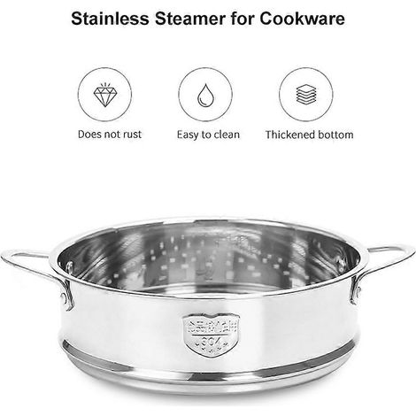 Deux grilles de cuisson vapeur en acier inoxydable de 20 cm d'épaisseur avec double poignée, adaptées aux marmites, aux pots à lait et autres ustensiles de cuisine. (1/5)