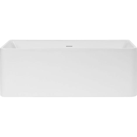 Baignoire îIot en Matériau Composite Solide Bain Relaxant avec Rebords Fins 160 cm Blanche Maruparia (1/5)