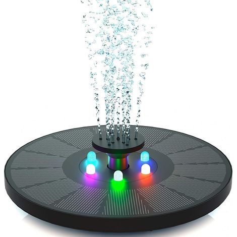 Fontana solare da 3 W - Pompa solare per laghetto con luce LED - Per laghetto da giardino o fontana (1/3)