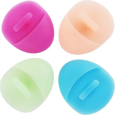 Lot de 4 brosses nettoyantes visage en silicone souple, exfoliantes et masseuses ergonomiques pour tous types de peau, pour un nettoyage en profondeur. (1/5)