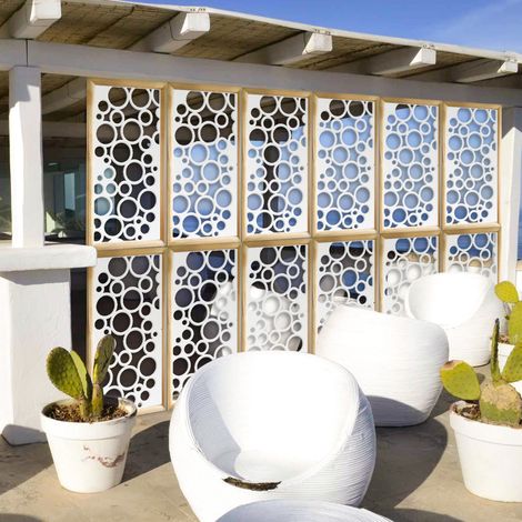 CIRCLE - Moduli Decorativi in Legno e PVC - Misura: 47x94 cm - Colore: bianco (1/4)