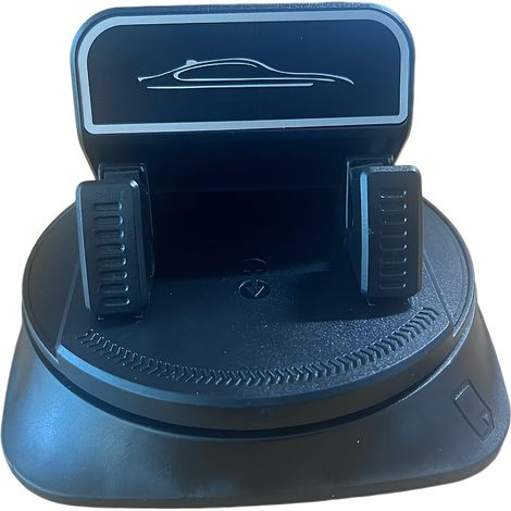 Support de téléphone de voiture rotatif à 360°, en ABS avec revêtement antidérapant en silicone, compatible avec le tableau de bord, idéal pour la voiture, le bureau et la maison. (1/5)