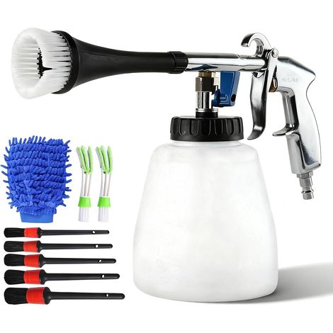 Pistolet de Nettoyage de Voiture, 60L 69,2Bar Kit de Nettoyage D'air Comprimé Pistolet de Lavage Portable Avec Buse, Serviettes, Gants, Brosses (1/5)