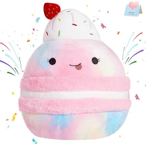 30 cm großes Macaron-Plüschkissen – Lustiges Plüschtier in Form einer Leckerei – Ultraweiches Plüschkissen in Form eines Geburtstagskuchens – Niedliche Dekoration fürs Kinderzimmer (1/5)