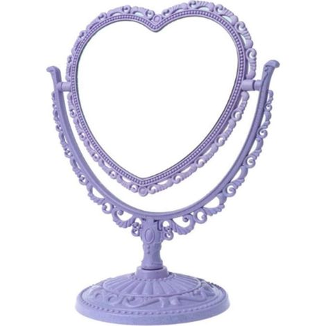Miroir Cosmétique Double Face Forme Coeur - Rotation 360° Réglable - Pour Salle De Bain Chambre - 1 Pièce (1/5)