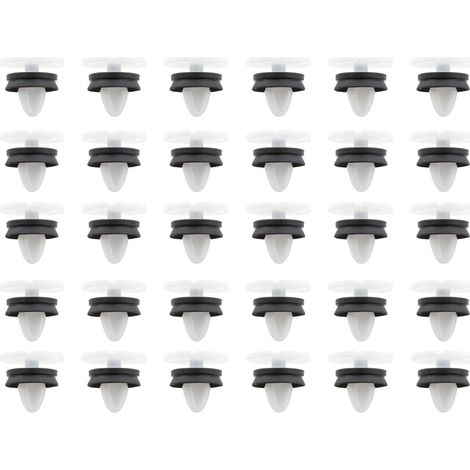 30 clips de sujeción para molduras de puertas interiores de coche, remaches de plástico, 7703077476, compatibles con Peugeot 308, Citroën DS4, Renault Megane 3 y Laguna 3.