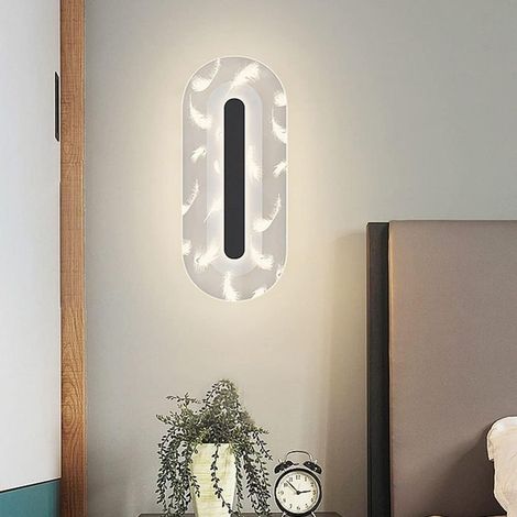 Applique Murale Intérieure LED, 20W Lampe Murale en Acrylique Dimmable tricolore, Modern Design Decor Luminaire Mural pour Salon, Chambre, Couloir, Salle de Bain (noir) (1/4)