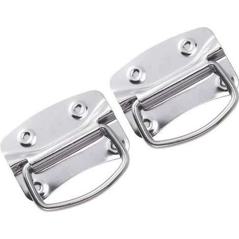 2pcs Stainless Steel Pull Handles Heavy Duty Trunk Handles for Toolbox Door (1/4)