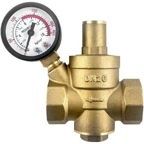 Réducteur de pression d'eau DN20 en laiton – Manomètre réglable – Filetage standard 25mm – Pression jusqu'à 1,6 Mpa (1/5)
