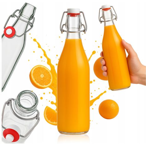 Bottiglia rotonda con clip - 500 ml