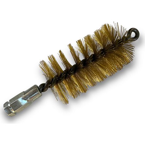 Brosse à tube PRO LAITON Ø 60 mm Raccord M12175 femelle Ame en acier torsadé Nettoyage brossage tube et canalisation Kibros 41SCL60