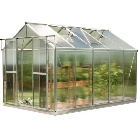 GFP Serra Saphir 5 telaio in alluminio 259 x 322 cm, lastre a doppia parete di 6 mm, con apri-finestra automatico e telaio di fondazione