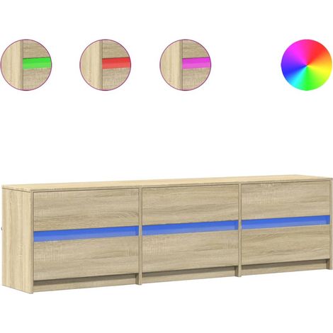 Maison Exclusive - TV-Schrank mit LED-Beleuchtung Sonoma-Eiche 18