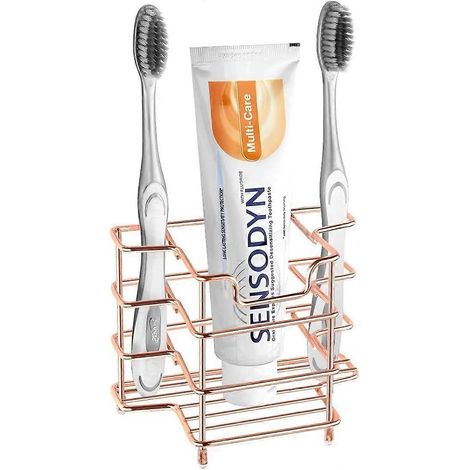 Wandmontierter Duschzahnbürstenhalter, Edelstahlhalter, 3-fach Wand-/Tischorganizer, kompatibel mit Colgate Extra Clean (1/5)