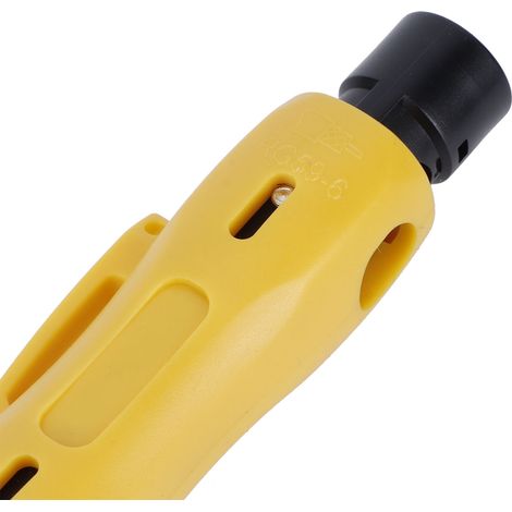 HT-323 RG59/6/7/11 Koaxialkabelabisolierer – Verstellbarer Koaxialkabelabisolierer für verschiedene Größen, ABS, 12 cm lange Edelstahlklinge (1/5)