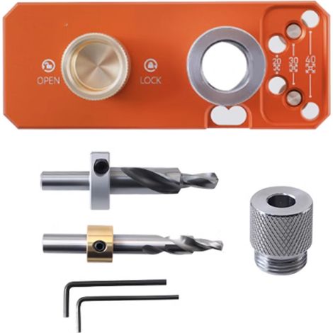 Guide de perçage de profilé en aluminium, outil auxiliaire de poinçonnage avec embouts étagés M8 M6 pour profils de 20mm 30mm 40mm (1/5)