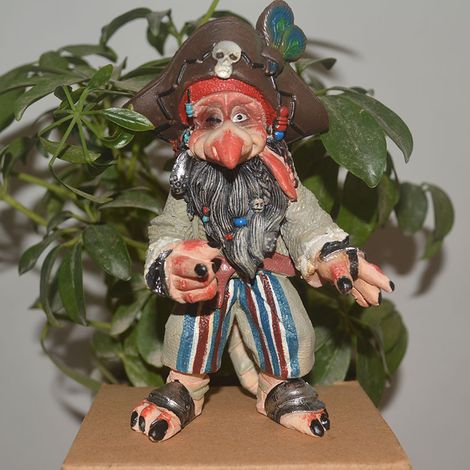 Statue de jardin en résine de démon de champignon, décoration de Cour, de bureau et de maison, style moderne, 205g (1/5)